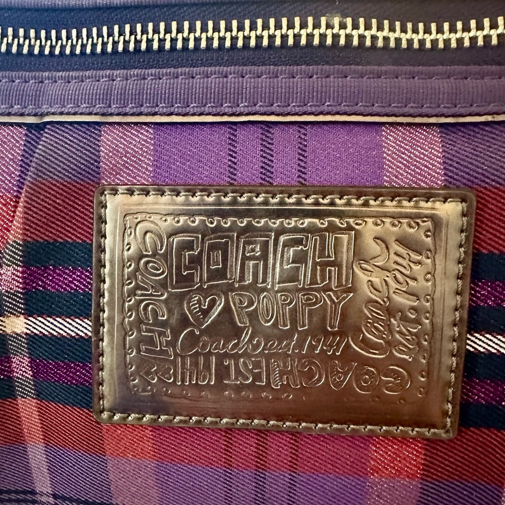 Coach Tartan Plaid Glam Tot Pink & Purple Poppy &  5 Hang Tags -‎ Collectible - Picture 6 of 15